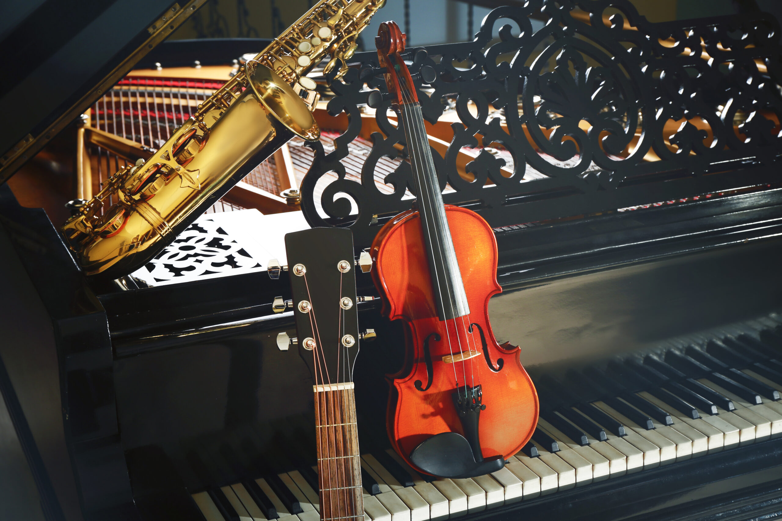 Musical Instruments With Piano, Close Up